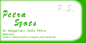 petra szots business card